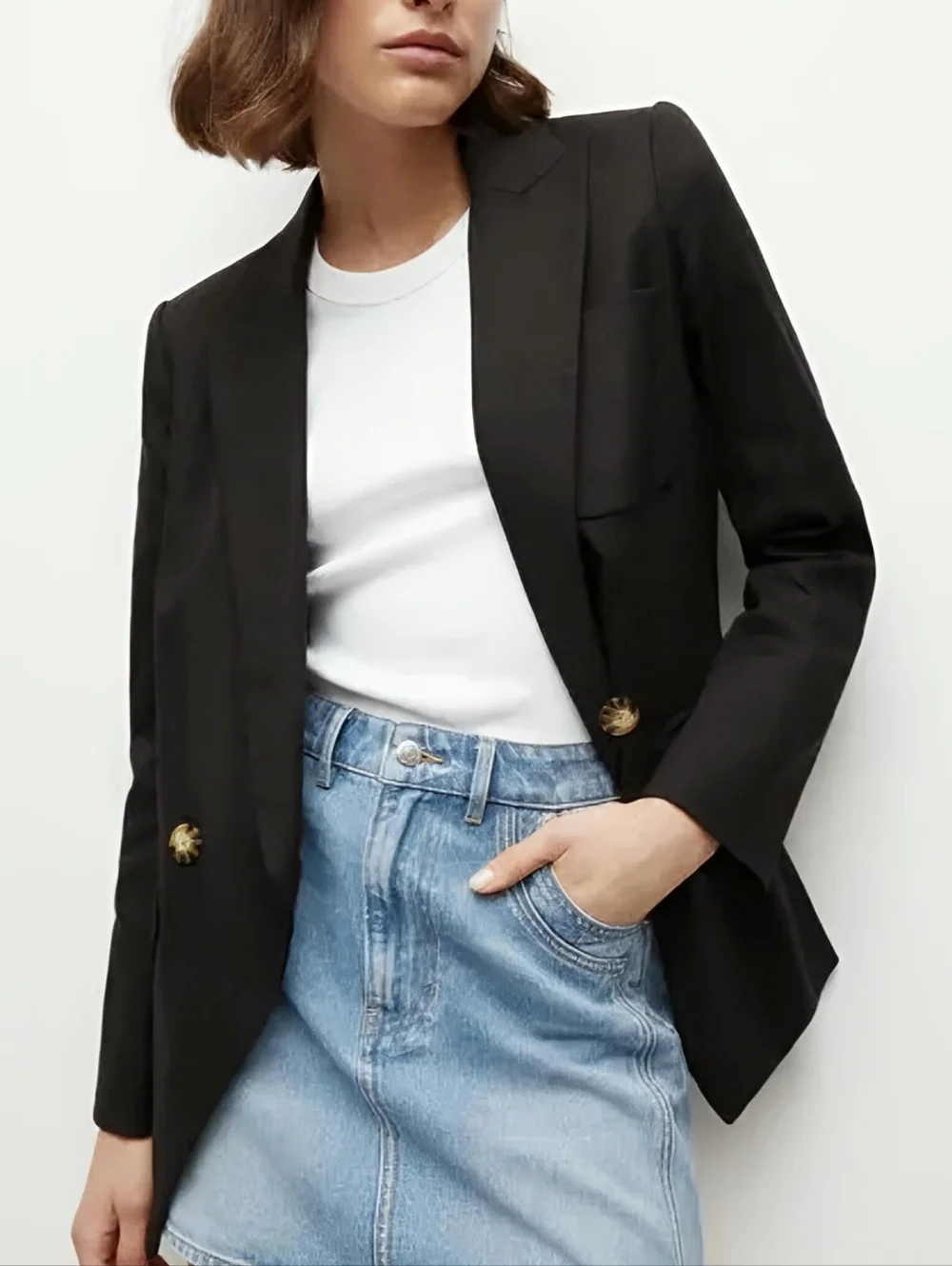 SOLD Veronica Beard 0 Black Didion Blazer Stretch-Linen Jacket - Picture 5 of 12